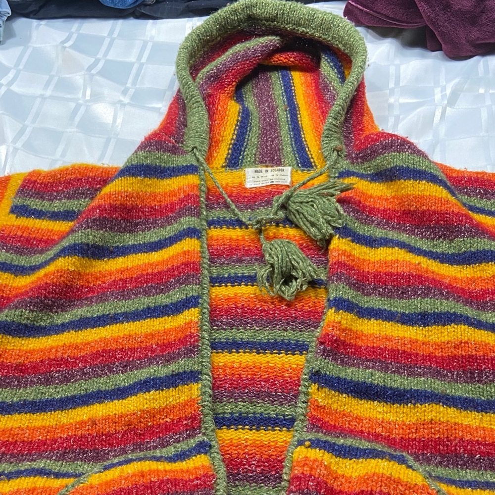 Vintage Handmade Rainbow Wool Jergas Sweater